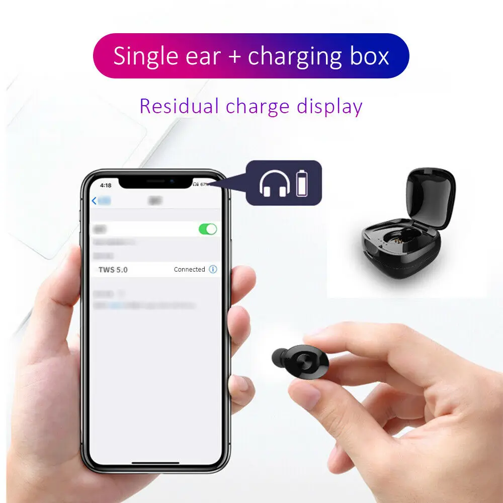 XG12 TWS бинауральные 5,0 Bluetooth наушники Беспроводные водонепроницаемые мини-вкладыши HiFi стерео Спортивная гарнитура удобство Elfin наушники