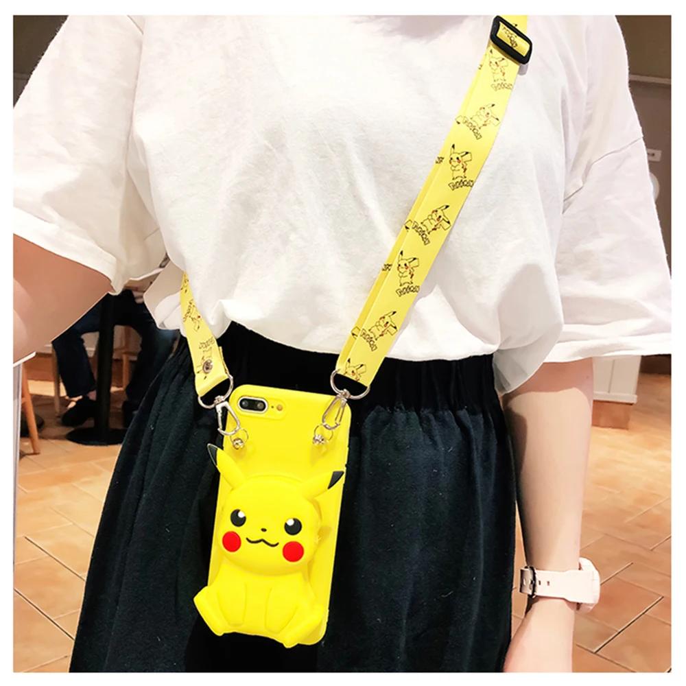 3D в мультипликационном стиле на молнии кошелек силиконовый ремешок чехол для