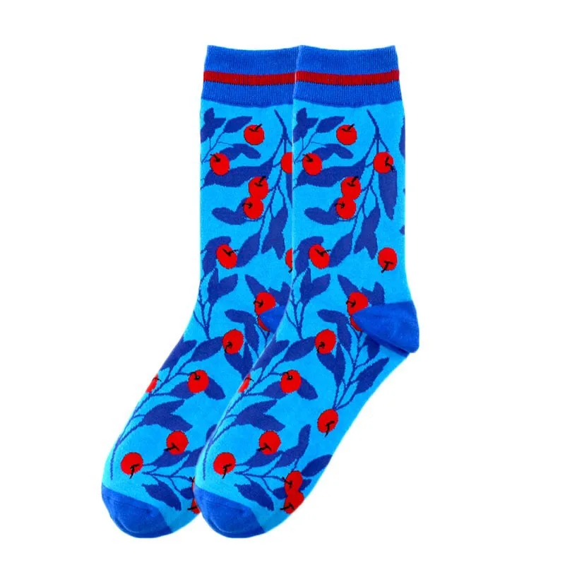 Цветные женские носки Harajuku, милые Мультяшные носки с фруктами, бананами, авокадо, лимонами, забавные носки для мужчин, унисекс, счастливые носки для скейтборда - Цвет: 15