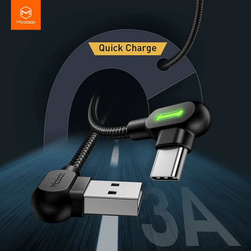 MCDODO 3A светодиодный кабель Micro USB быстрая зарядка Android шнур для передачи данных