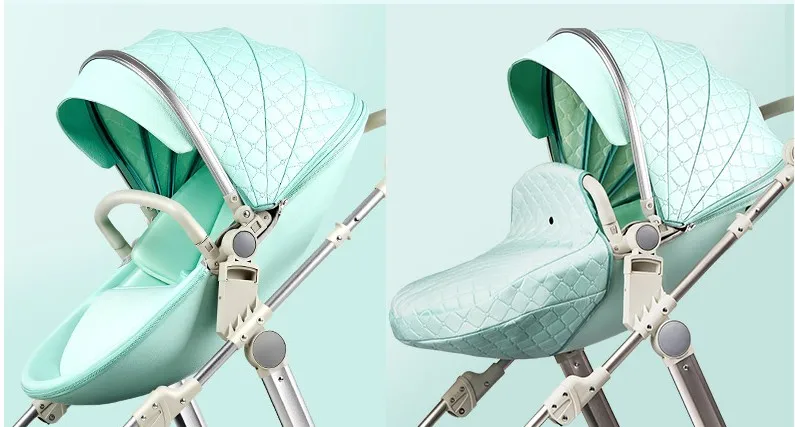 Горячая мама искусственная кожа детская коляска высокий пейзаж два способа может лежать может сиденье может изменить направление
