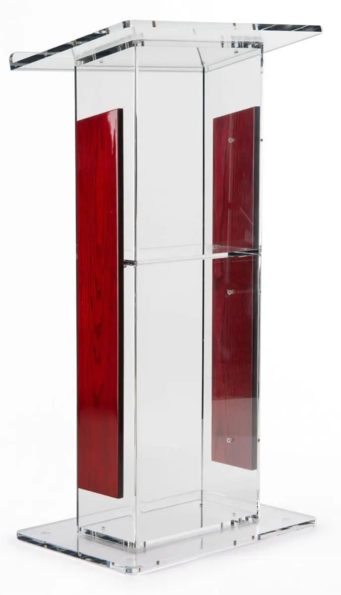 

Acrylic Lectern with Panels, Includes Removable Shelf, On Podium Surface Easy To Assemble Hardware Included 46" H x23" W