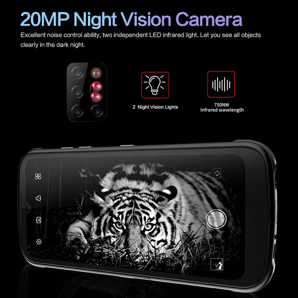 2021 New CONQUEST S20 5G Night Vision Smartphone IP68 Waterproof 48MP Four Camera 8GB RAM 256GB ROM Global Version Mobile Phones