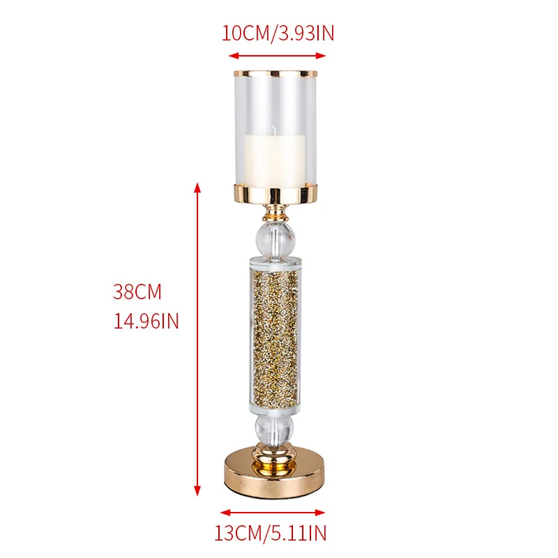 Европейский Стильный металлический подсвечник с кристаллами и бриллиантами кофейный, обеденный столик для свадьбы, Рождества, Хэллоуина с крышкой CH104