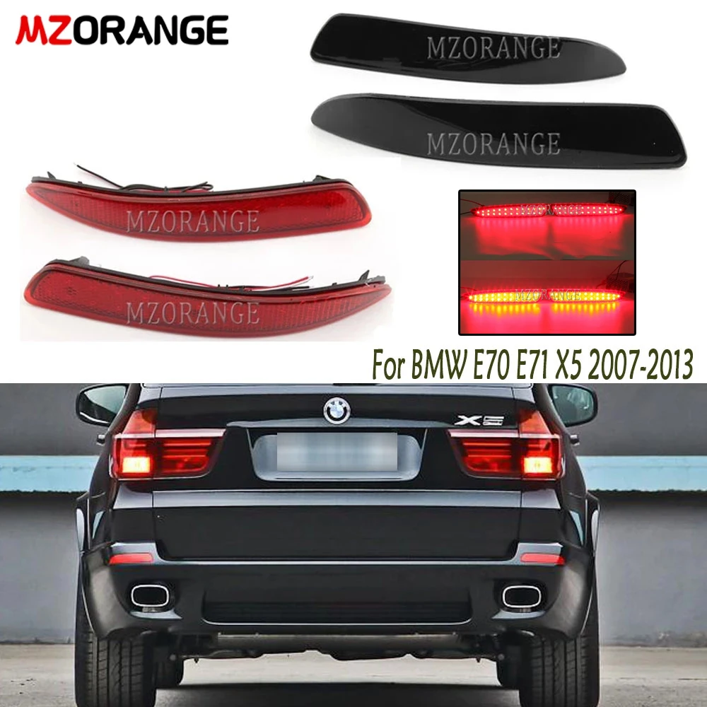 2x For 2006-13 BMW X5 E70 LCI M Sport LED Rear Bumper Brake Light Lamps Red Lens