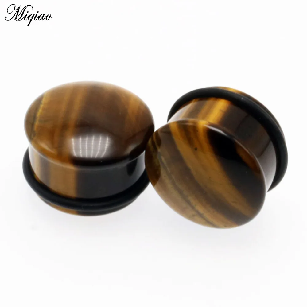 

Miqiao 2pc Stone Ear Gauges Ear Expander 6-16mm Body Piercing Jewelry for Women and Men Gift