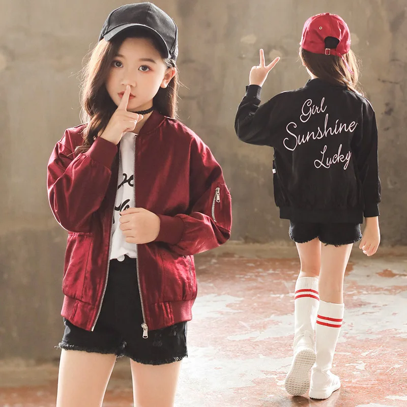 

Girl'S Jacket 2019 Autumn New Style Casual Large Pocket Tops Middle And Large Girls Fashion-Style Coat