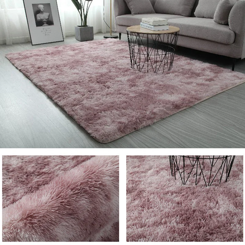 Градиент ковер длинный пушистый коврик для спальни плюшевый коврик для гостиной домашний Декор Орнамент МК
