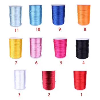 

Wholesale Mix Color Nylon Black Satin Chinese Knotting Silky Macrame Cord Beading Braided String Thread