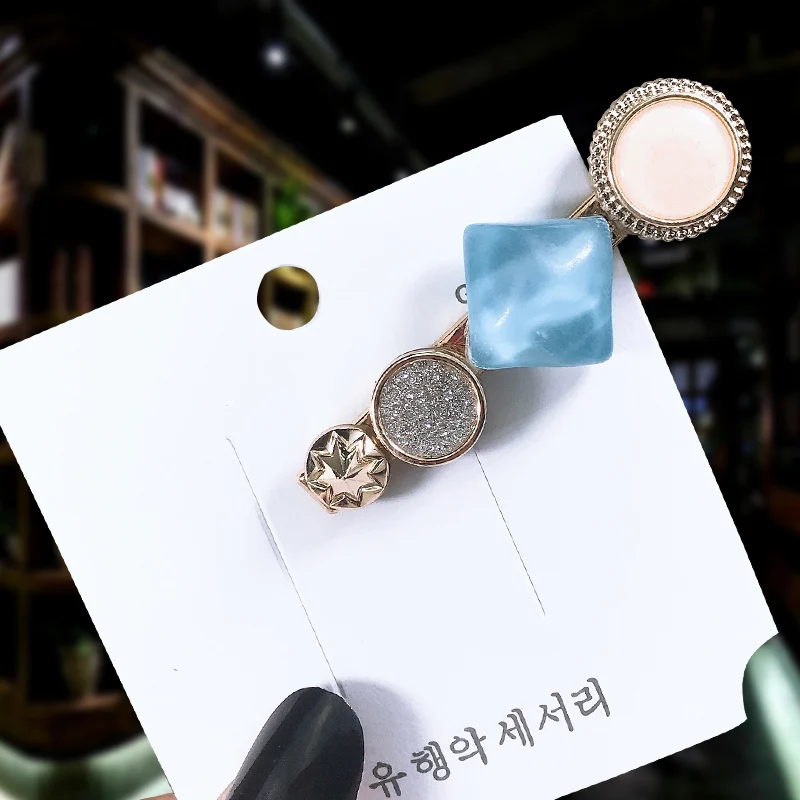 Fashion Women Acetate Hairpins Hair Ornament Macarons Hair Clip Headwear Female Hair Accessories Styling Headband - Цвет: JUM9