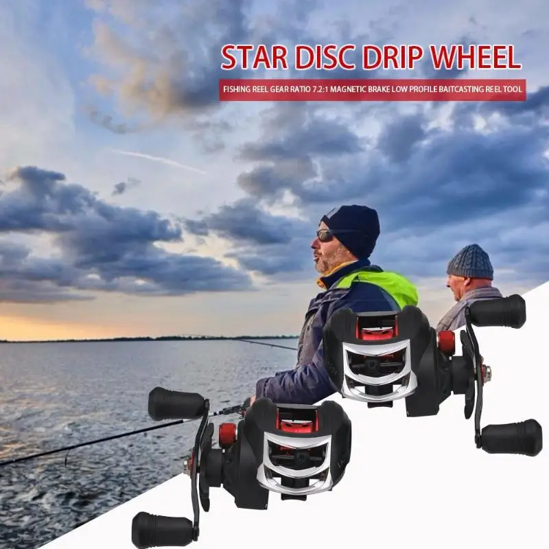 

Fishdrops Fishing Reel Wide Scope of Application Baitcasting Reel Simple Left Right Hand Magnetic Brake System 140x120x75mm
