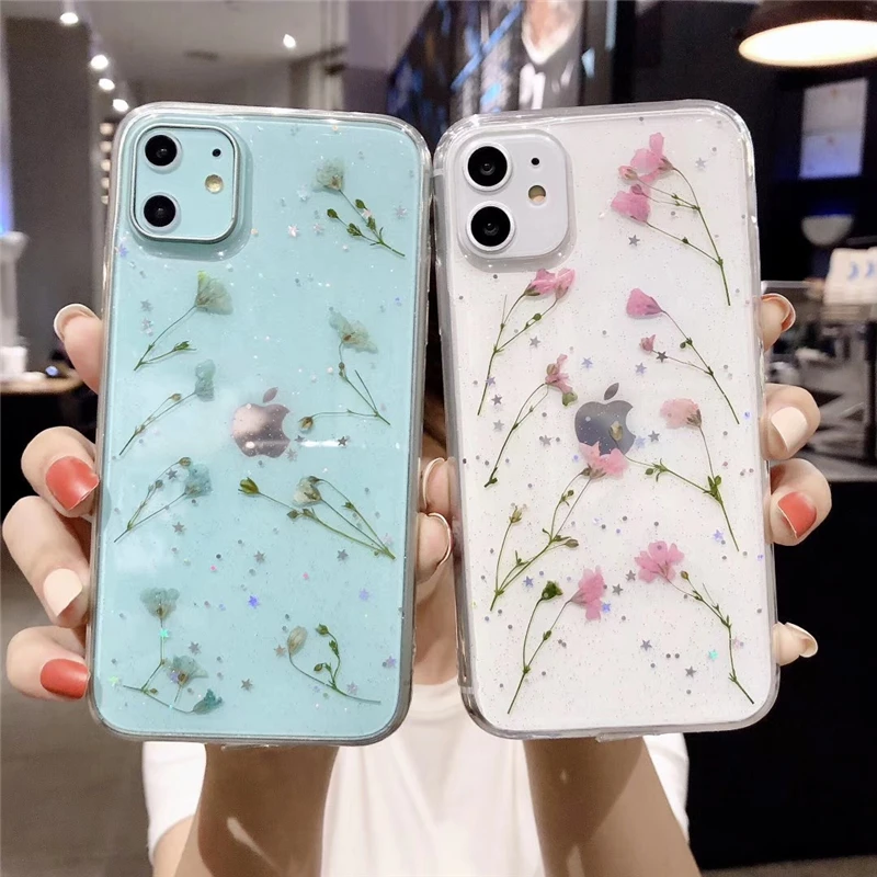 Чехол с разноцветными цветами и блестками для iphone 11 11Pro Max 8 7 Plus 6S X XS Max XR Shining Star чехол для телефона мягкий чехол