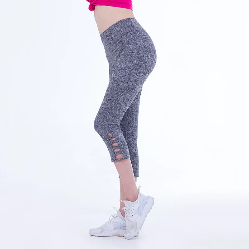 

Summer New Style Yoga Pants Women's Foot Mouth Cross Hollow out Women's Capri Pants Ultra-stretch Quick-Dry Breathable Athletic