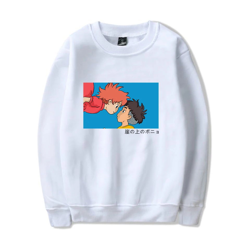 Толстовка Ponyo на скале для мужчин и женщин повседневный теплый свитшот с аниме