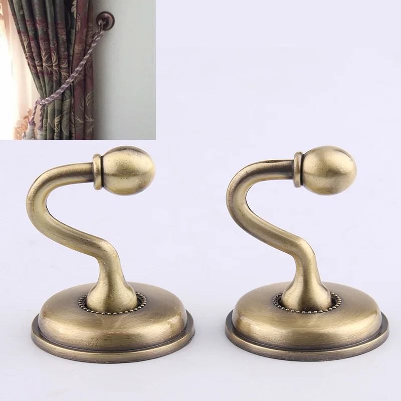 

Hot Sale 1Pair Curtain Hook Europen Style Window Curtain Holdback Curtains Tieback Accessories Solid Color
