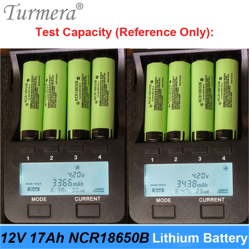 Turmera 12v 17ah Lithium Rechargeable Battery Use Ncr18650b ...