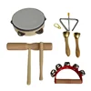 Log Percussion Instrument Set Toy Wooden Sand Hammer Drum Double Sound Tube Beginner Music Teaching Aids For Preschool Children 3