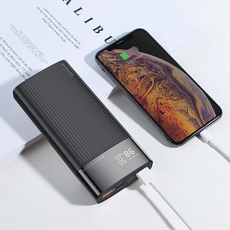 KUULAA 20000 мА/ч, Мощность Bank зарядное устройство для iPhone samsung huawei Тип C PD Быстрая зарядка+ быстрая зарядка 3,0 USB Мощность bank внешняя Батарея