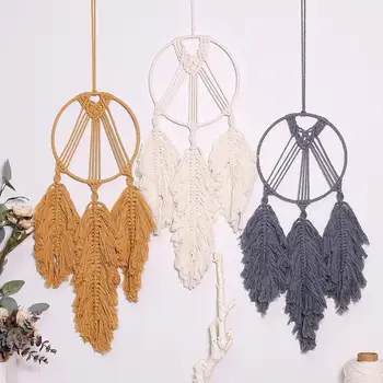

Leaf Tapestry Boho Decor Macrame Wall Hanging Witchcraft Supplies Macrame Leaf Tassel Room Decorations Dorm Gift