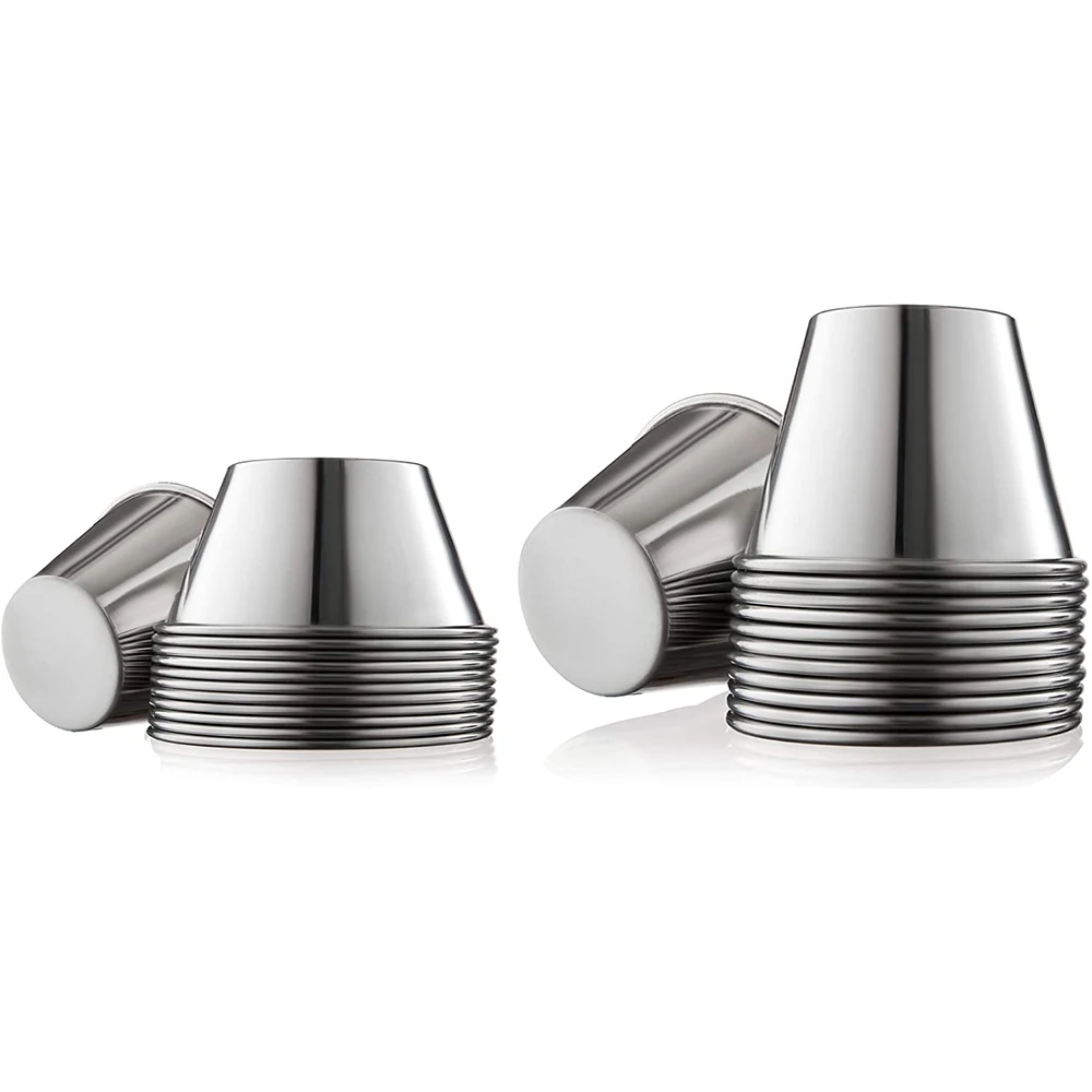 

10Pcs/set Small Sauce Cups, Stainless Steel Ramekin Dipping Sauce Cup, Commercial Grade Individual Round Condiment Cups