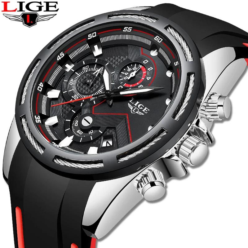 Relogio Masculino Lige New Watch Men Sport Quartz Watch Original Brand Mens Watches Stainless-5