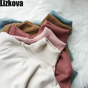 Lizkova 60% кашемировый свитер с высоким воротником женский многоцветный мягкий пуловер свитер осень 2020 теплый кашемировый Мягкий Топ
