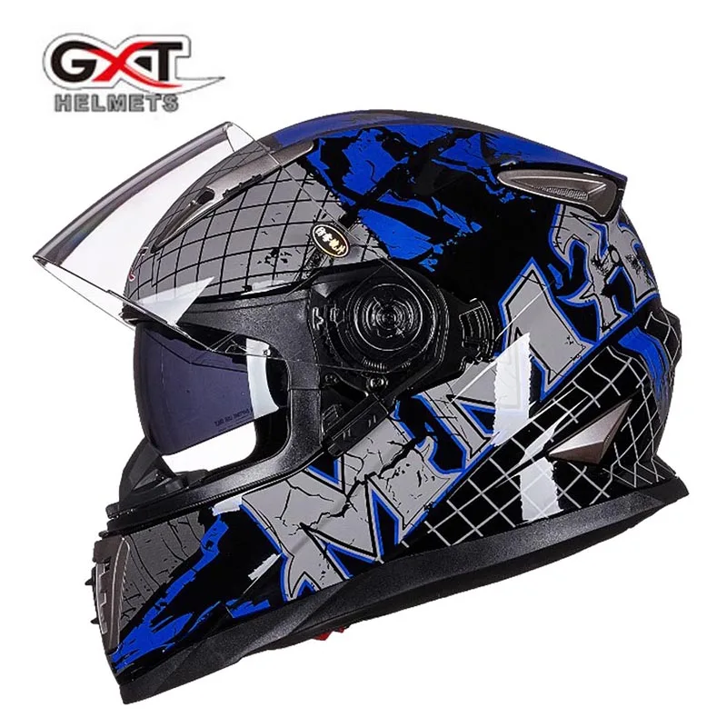 Новое рыцарское оборудование GXT двойные линзы moto rcycle шлем G-999 полное лицо moto rbike moto шлемы из ABS/PC козырек объектива M L XL