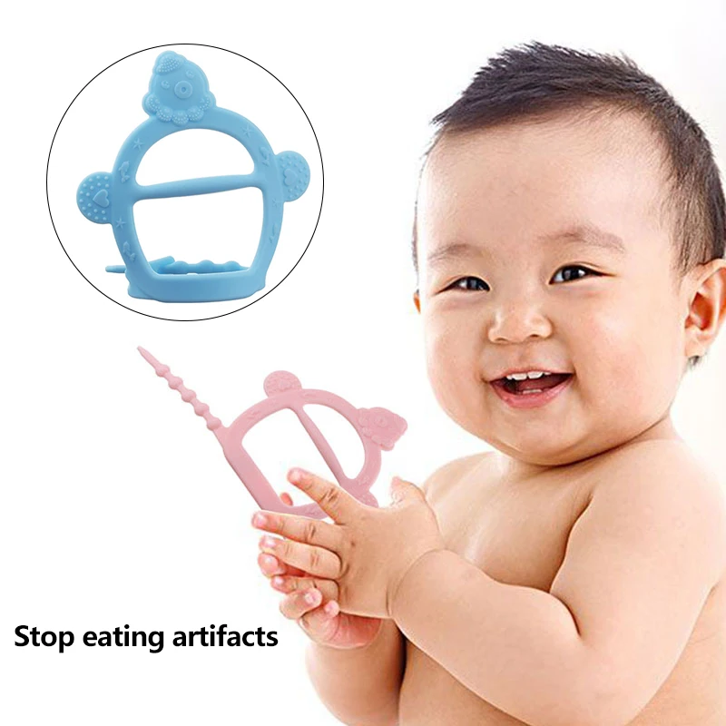 Прорезыватель из силикагеля для детей, безопасный браслет для моделирования животных из мультфильмов, жевательная лента, не употребляющая укус рук, жевательные игрушки, безопасная молярная игрушка для прорезывателей