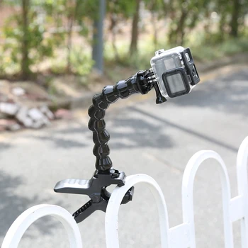

Clip Clamp Mount with Flexible Adjustable Gooseneck for GoPro Hero 8 7 6 5 Sjcam Yi 4K Osmo Action Camera Jaws Flex Accessory