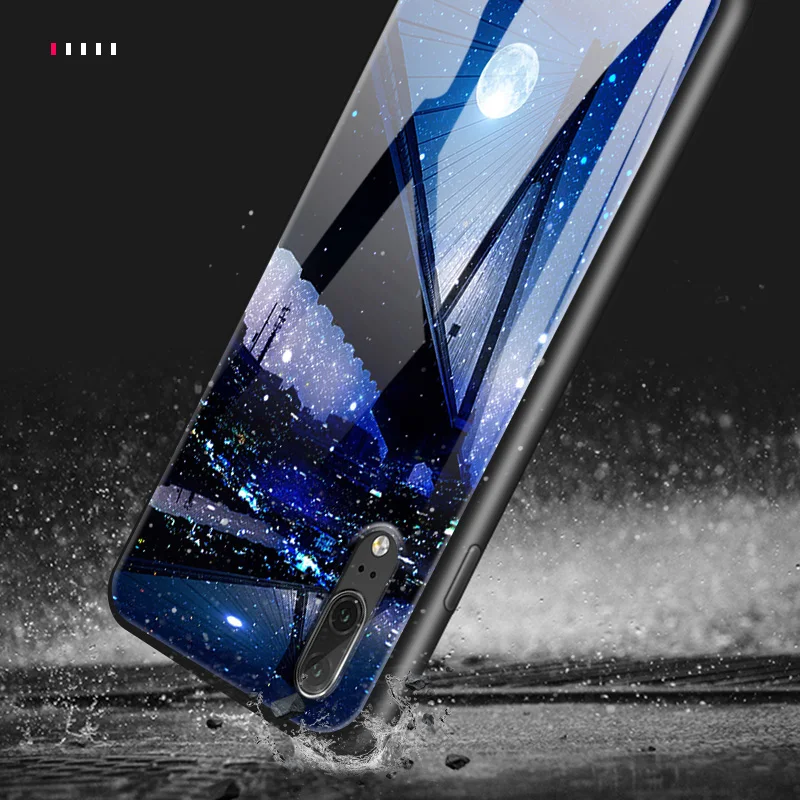 Чехол из закаленного стекла для huawei P20 P30 Lite Plus Honor 6X Nova3i P Smart+ Pro Y6 Y7 Prime Y9 Pro Soft TPU Coques