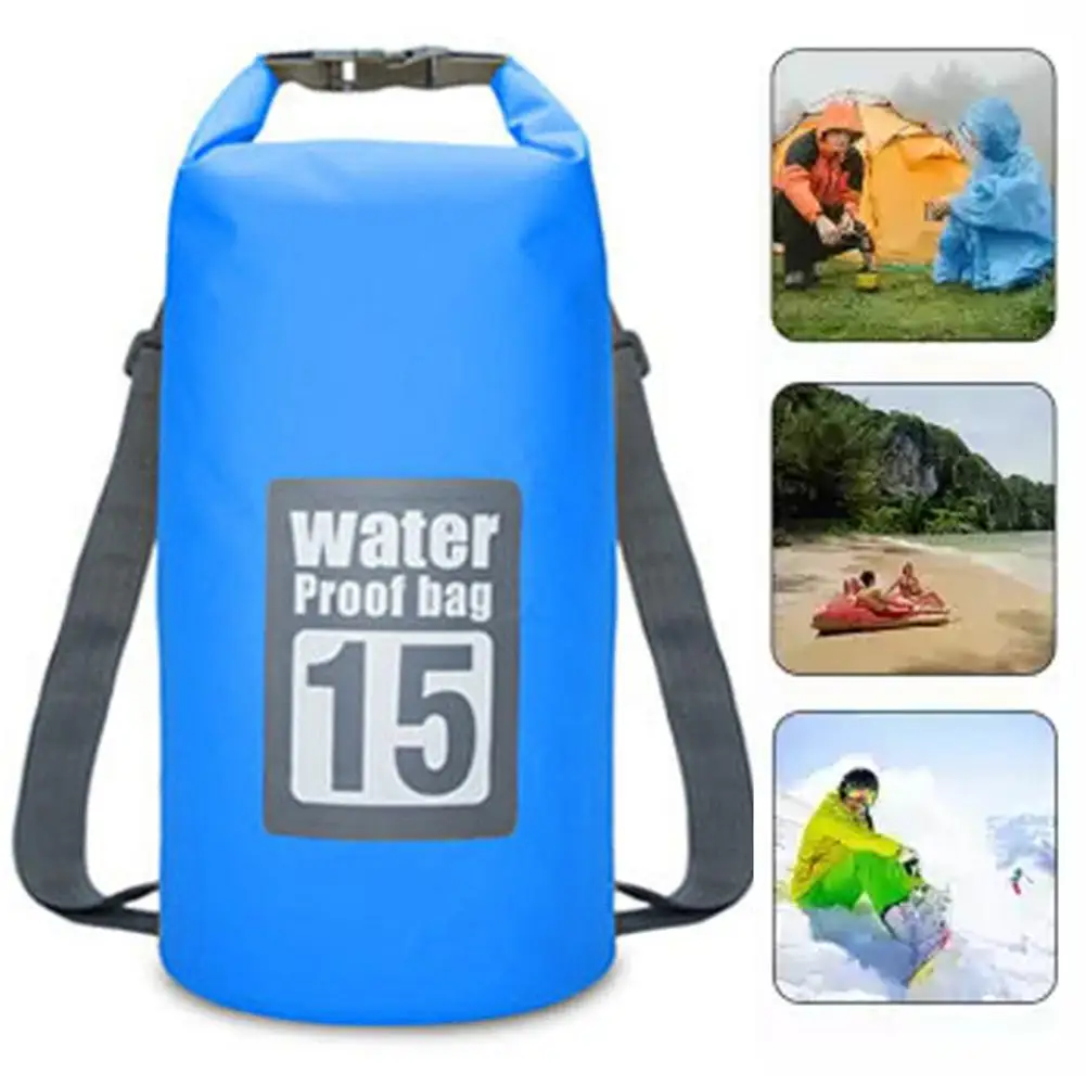 Sky blue GloryStar 15L Открытый водонепроницаемый рюкзак съемный плечевой ремень каноэ Пешие прогулки ПВХ сетка ткань - Цвет: Sky blue