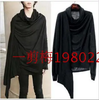 

New arrival Korean style men's spring cloak shawl bat stage show catwalk long-sleeved hairstylist shirt ! M-5XL