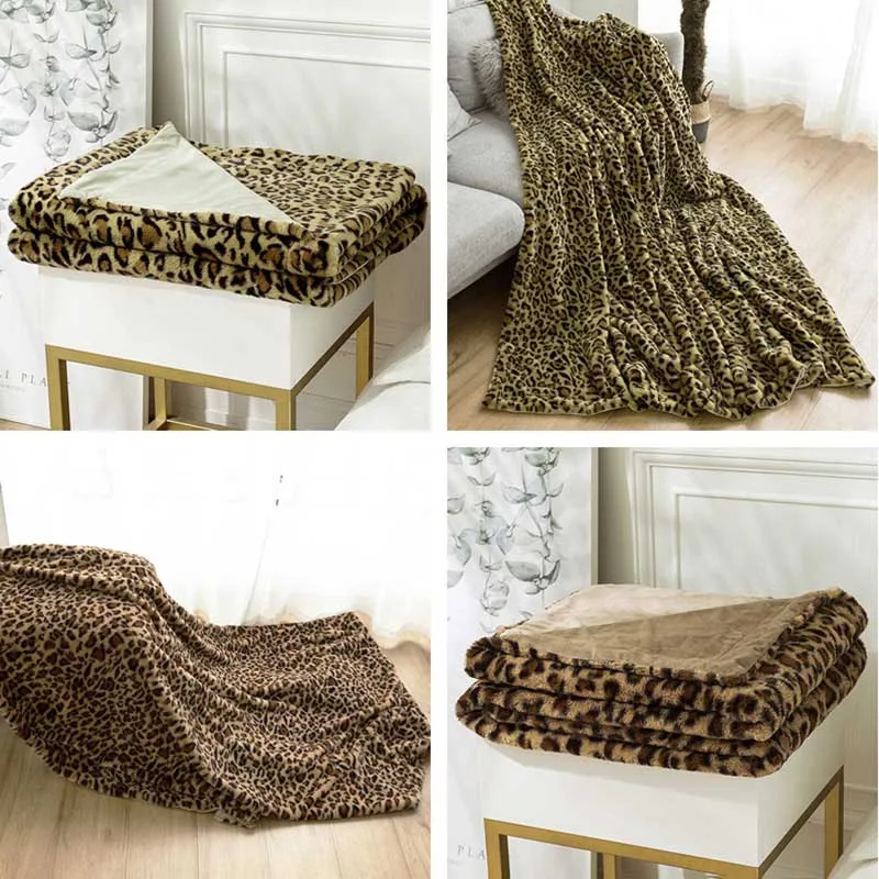 

Leopard Throw Blanket for Bed Velvet Blanket for Children Adult Couch Soft Winter Warm Plush Bedspreads Thin Quilt Bedding