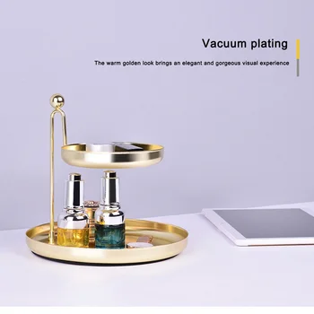 

Double-Layer Jewelry Rack Porch Key Cosmetics Storage Rack Dressing Table Necklace Ring Earrings Shelf Storage Tray