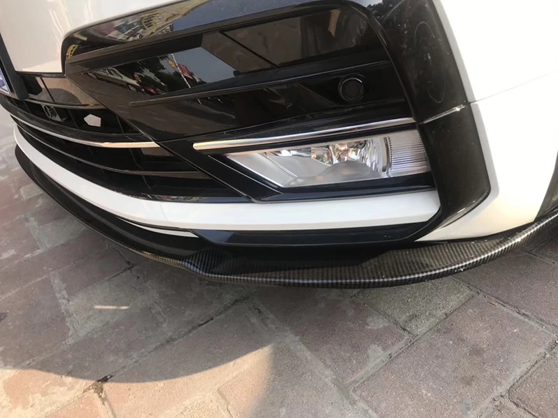 Передний бампер спойлер защитная пластина для Volkswagen Rline углеродная поверхность Декоративная полоса подбородок Лопата