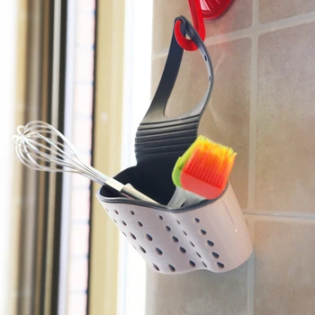 

3 Color Double-layer Sink Hanging Bag Rack Sink Shelf Soap Sponge Drain Rack Bathroom Holder Kitchen Storage Suction Cup