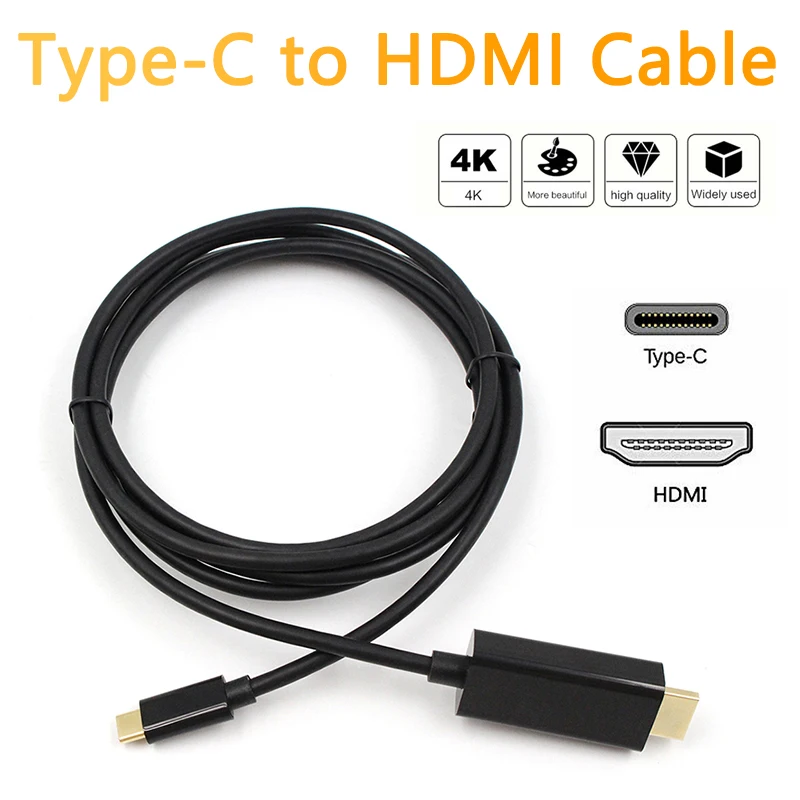 Type-C USB C to HDMI Cable 4K Converter Projector Line Adapter usb3.1 to HDTV huawei mate 20 macBook pro pro galaxy S9 1.8m