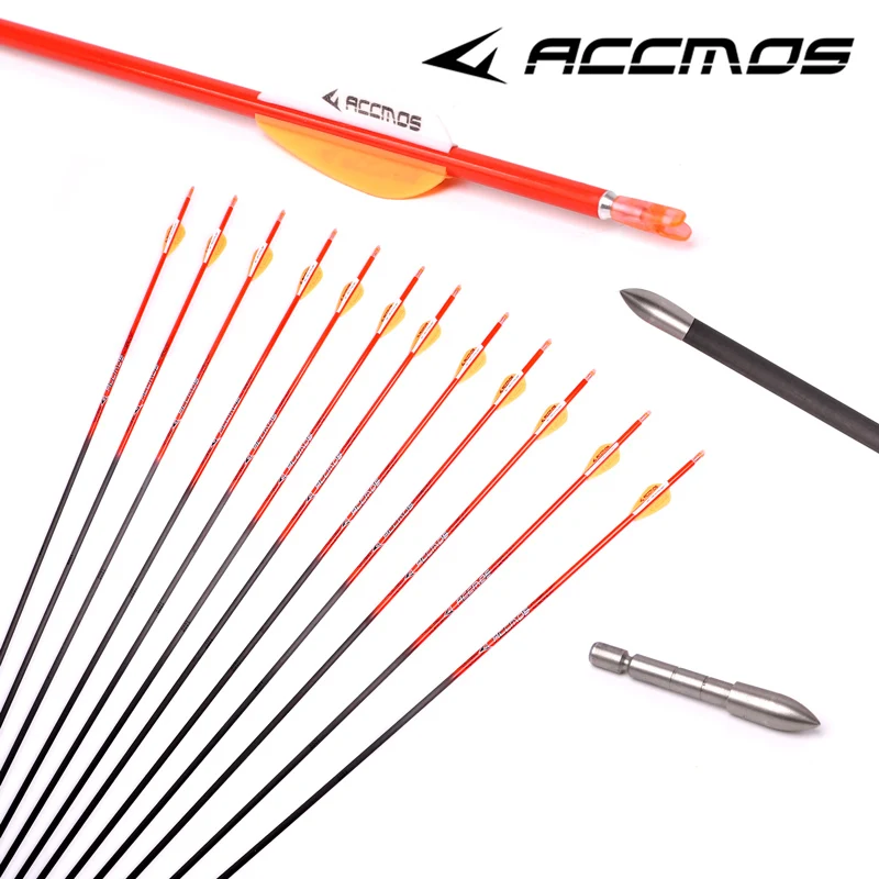 6-12ps Pure Carbon Arrows ID 4.2mm Spine 400-1000 For Recurve/Compound Bow Archery