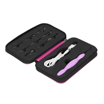 

LED Crochet Hooks Set, 9 in 1 USB Rechargeable Light Up Crochet Hooks Needles Hand Weave Sewing Tools Set with Travel Zipper Cas