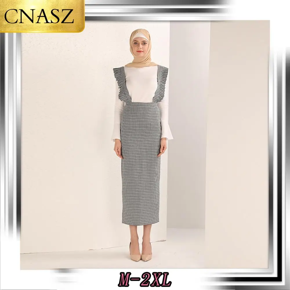 Мусульманское платье новинка 2019 хит маленькое клетчатое в полоску облегающий