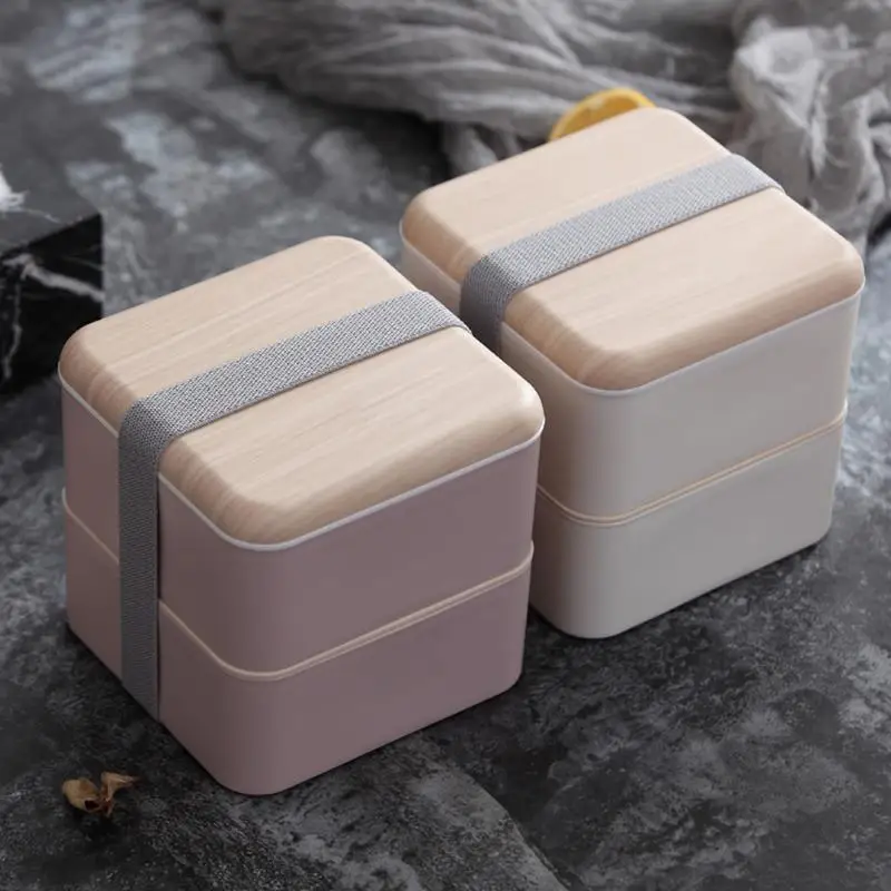 Лидер продаж 2 Слои Коробки для обедов школьников столовой отсек пластины