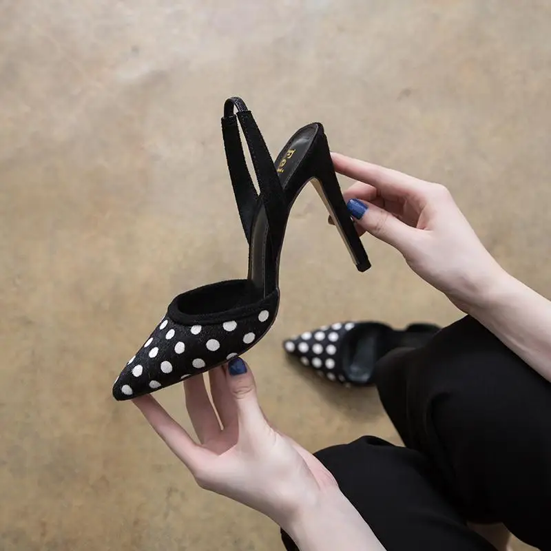 

Summer new sexy suede wave point pointed stiletto shoes fashion banquet dress large size small size all-match women's sandals