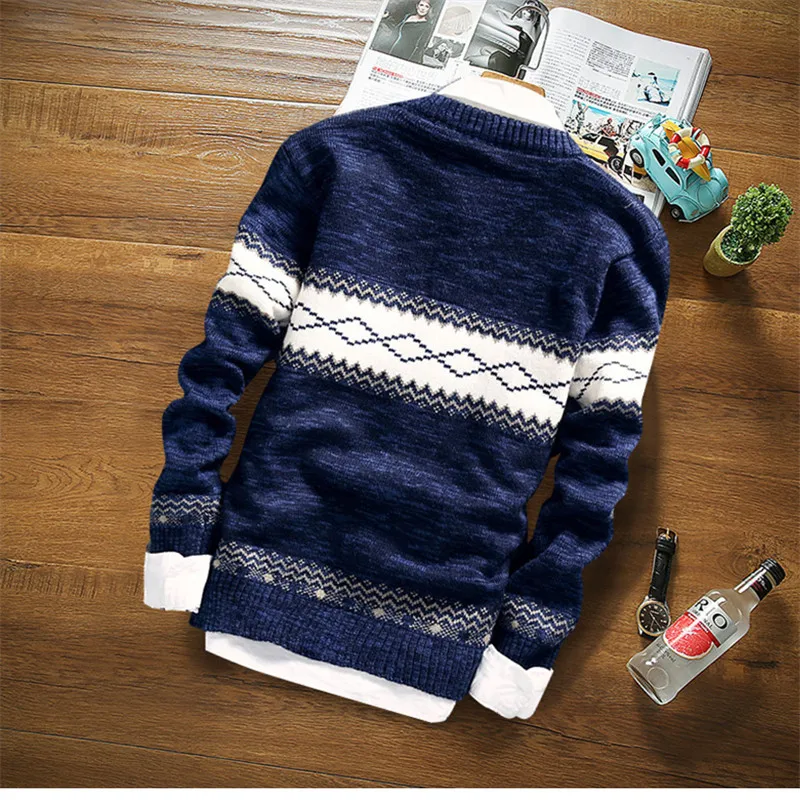 Zogaa зимний брендовый пуловер свитер брендовый вязаный длинный рукав с круглым вырезом тонкая корейская модная одежда мужской свитер корейский стиль