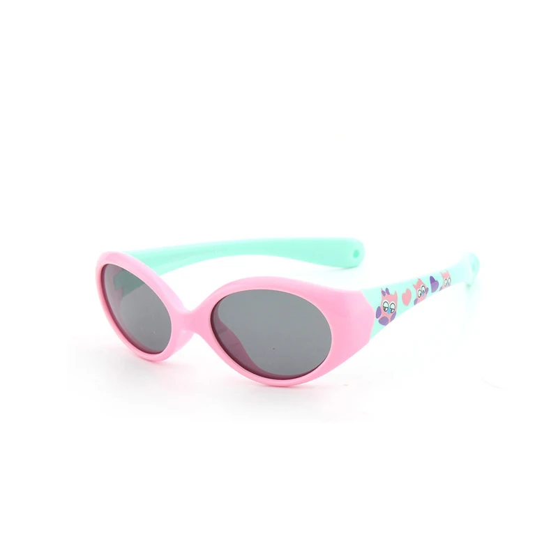 pink green Детские солнцезащитные очки для мальчиков и девочек, детские поляризованные очки, ультралегкие модные гибкие силиконовые защитные очки для детей, уличные очки UV400 - Цвет линз: pink green