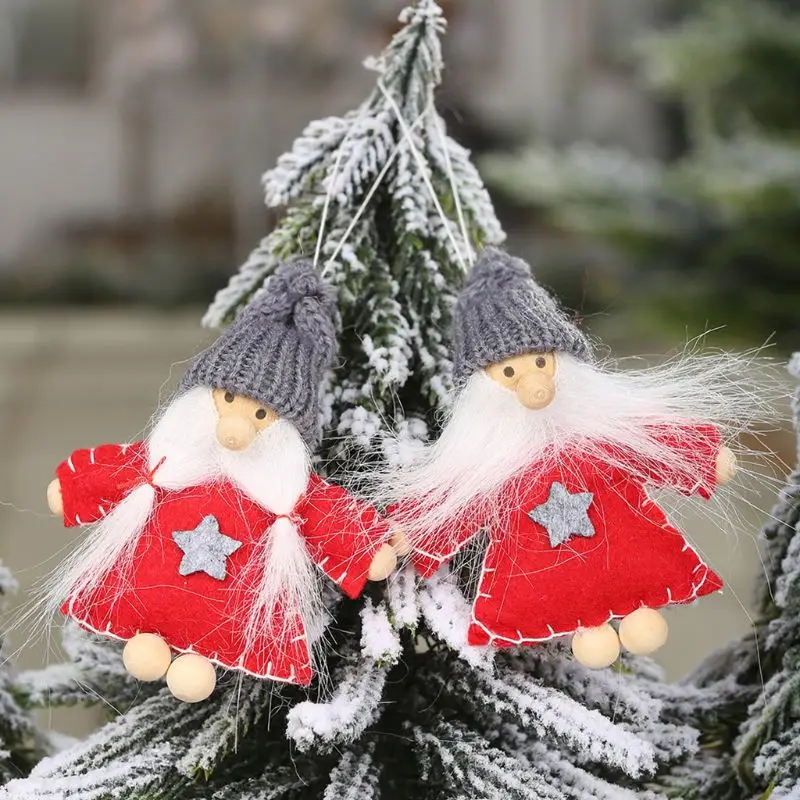 4 шт./компл. Рождество девочка кукла 10x8 см милый орнамент с рождественской елкой кулон вечерние небольшое украшение дома фестиваль вечерние