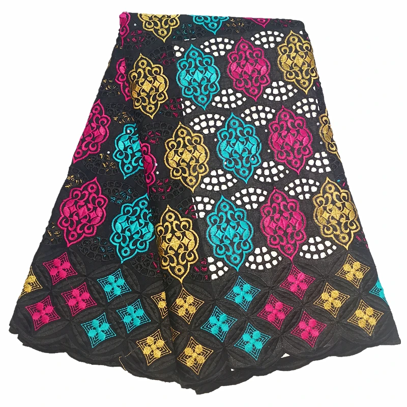 Нигерийская кружевная ткань хлопок Африканское кружево с вышивкой швейцарская вуаль кружевная ткань для женского платья