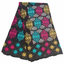 Нигерийская кружевная ткань хлопок Африканское кружево с вышивкой швейцарская вуаль кружевная ткань для женского платья