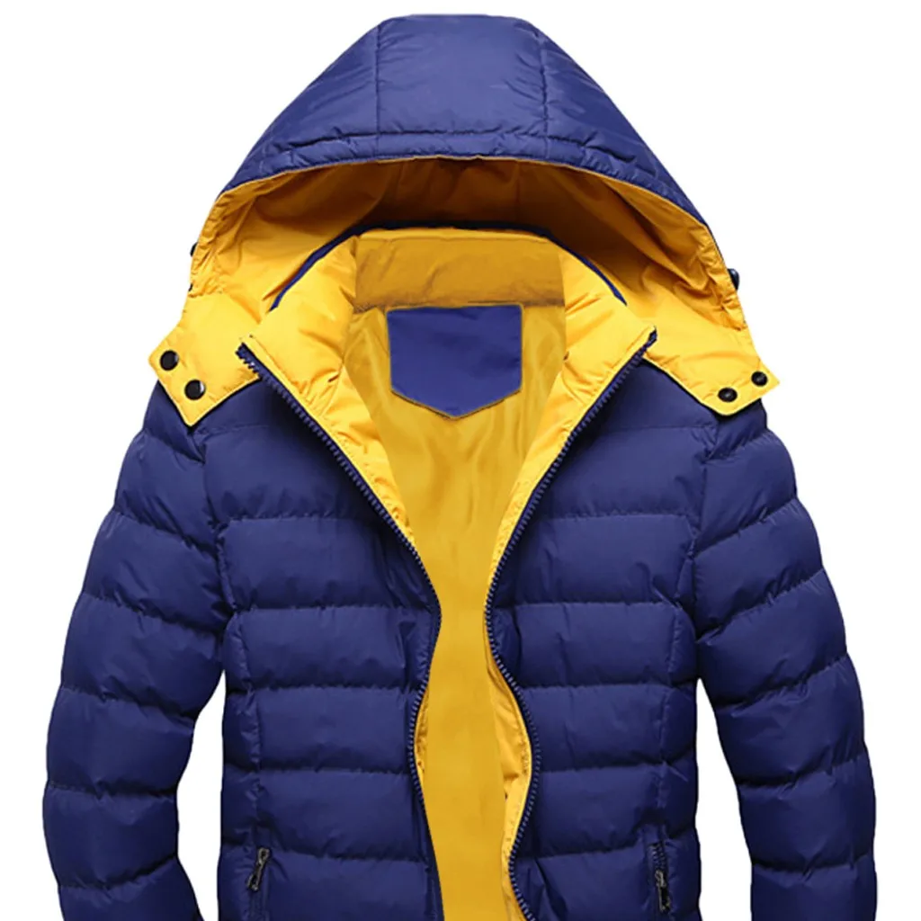 Куртки мужские повседневные зимние одноцветные теплые с капюшоном на молнии с длинным рукавом куртки пальто Верхняя одежда Топы куртка мужская уличная одежда