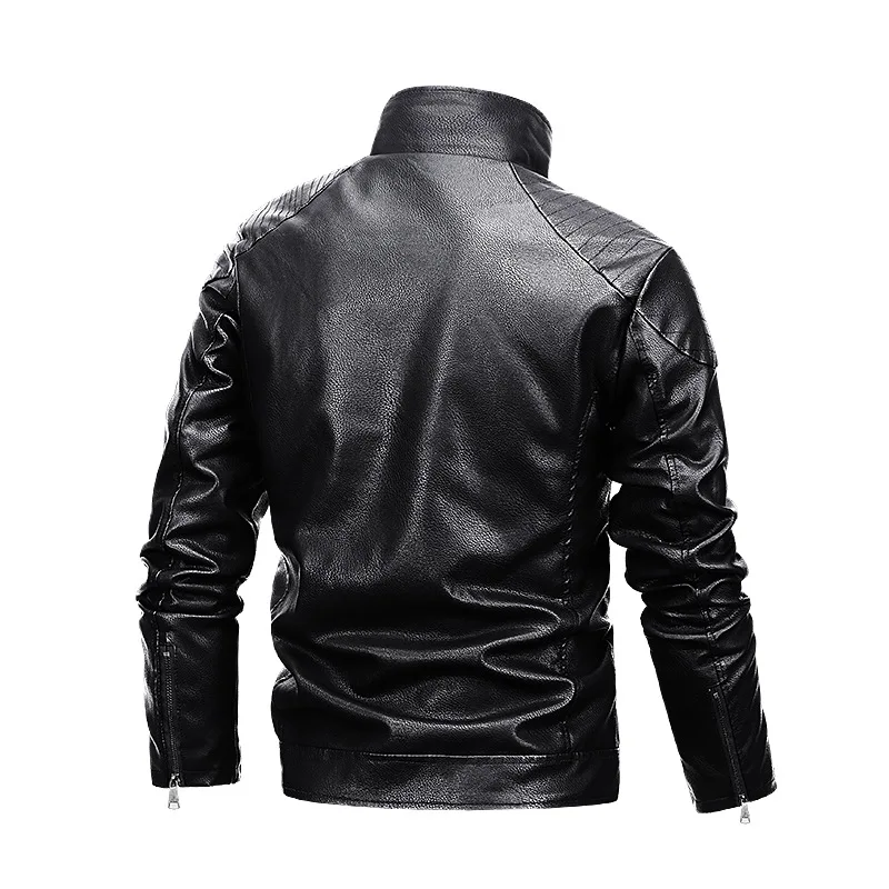 2021 brand cross border winter men's jacket motorcycle leather jacket plush leather jacket large men's leather jacket men's genuine leather bomber jackets