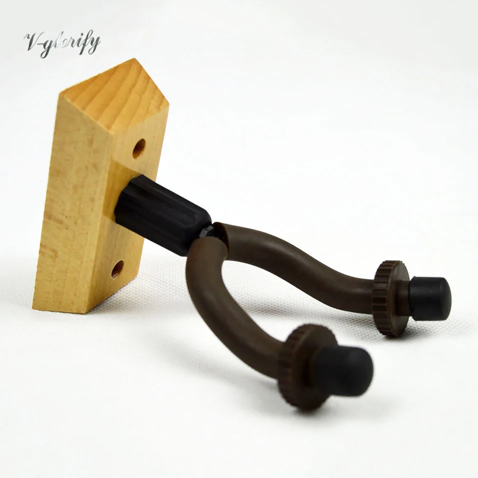 

2pieces short wall mounted guitar hook with beech wood Base